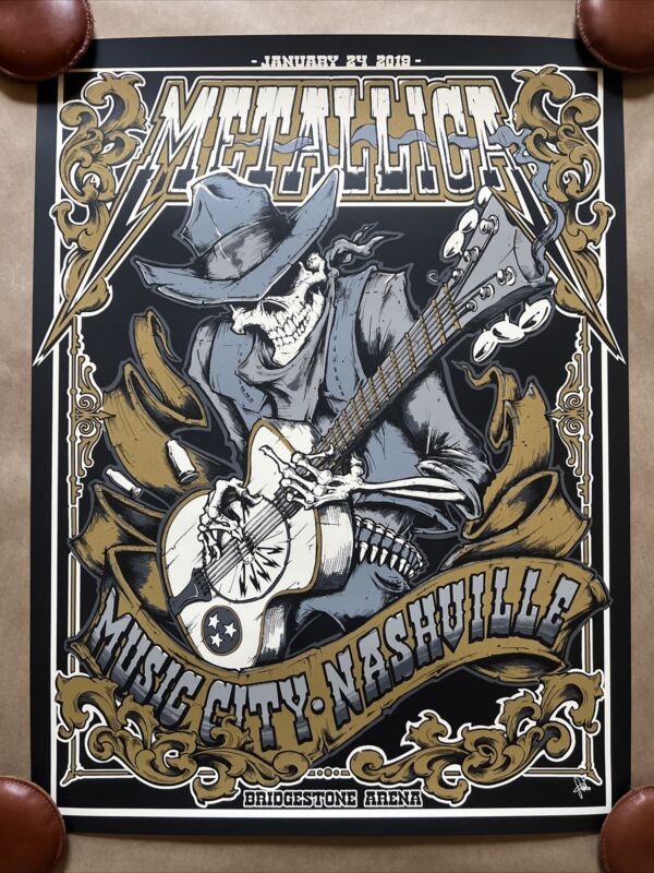 Metallica Poster Nashville, TN Bridgestone Arena 2019 #/350 Squindo