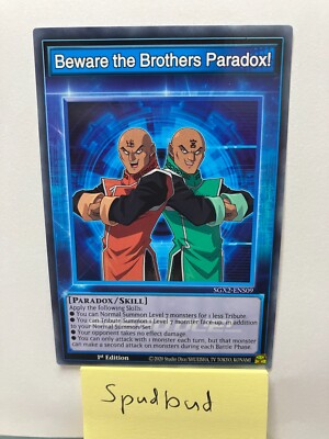 x3 Beware The Brothers Paradox! Skill Card 3x SGX2-ENS09 (Near Mint 1st Edition)