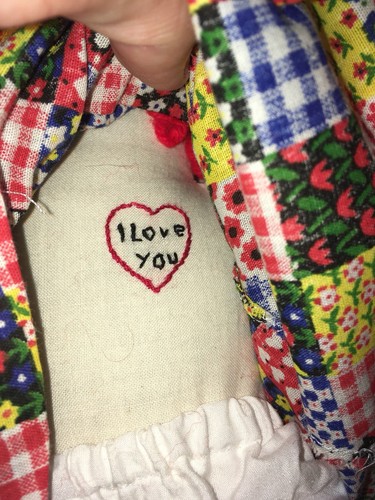 Vintage Handmade RAGGEDY ANN Doll - w/ Dress, Pinafore Good Condition