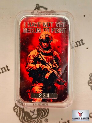 Scottsdale Mint ''I Have Not Yet Begun to Fight'' 1 oz .999 Silver Color Bar