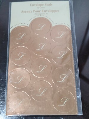 Studio 18 Monogram Envelope Seals Gold Initial Letter L Party Favor Gift Sticker