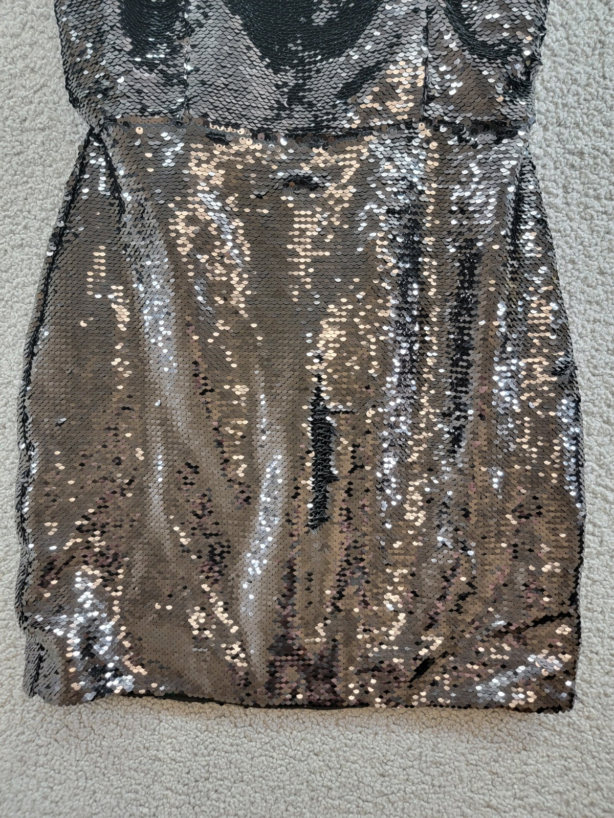 MILLY Sascha Sequin Strapless Mini Dress Women's 4 Black Straight Neck Back Zip - Picture 4 of 18