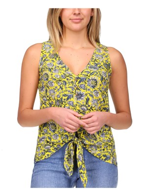 MICHAEL MICHAEL KORS Женская желтая майка без рукавов с V-образным вырезом Petites P\S