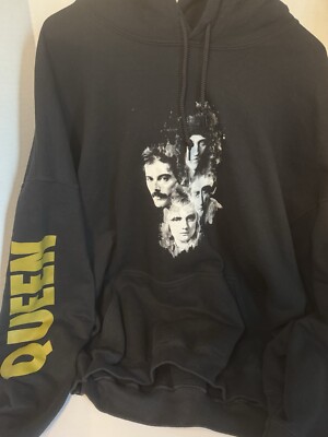 Queen Forever Band Photo Sleeve Logo Size XXL Black Hoodie Official Merchandis