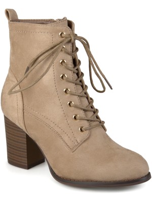 

JOURNEE COLLECTION Женские бежевые кружевные ботильоны Baylor с круглым носком на блочном каблуке, Бежевый, BAYLOR-TAU-100