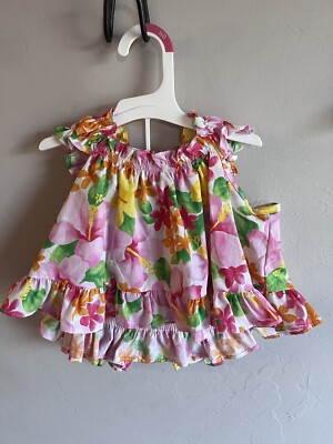 2 Piece Set Baby 6M Floral Made in Hawaii NWT