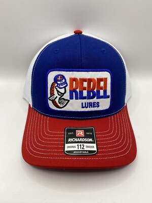 Rebel Fishing Lures Trucker Hat, Richardson 112 snap-back style.  New with tags!