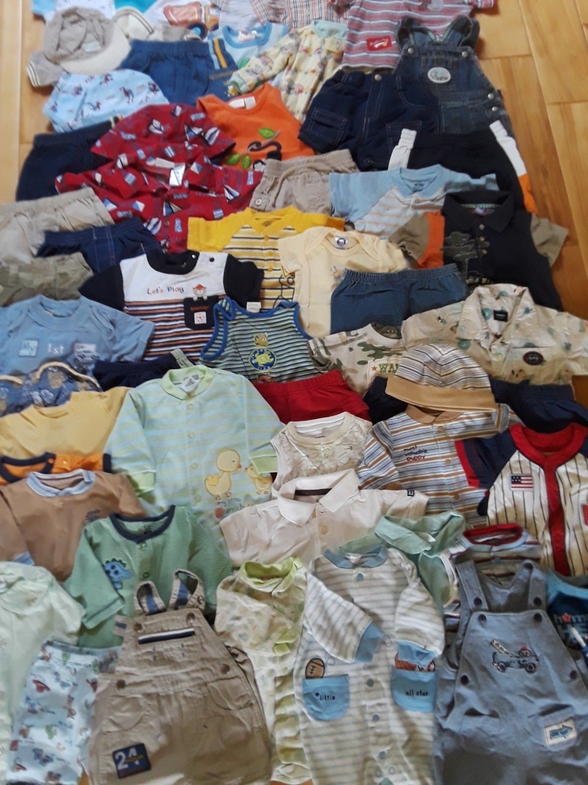 HUGE 53 Pc Baby Boy Clothes Mixed Lot Shorts Shirts Onsies 0-3Mo / 3-6Mo