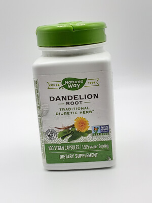 Dandelion Root 1,575 mg per serving Non-GMO Nature's Way Gluten Free Exp 08/2028