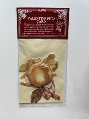 Shackman Valentine Petal Card Victorian Style Love's Secret w/ Envelope 1997 NOS