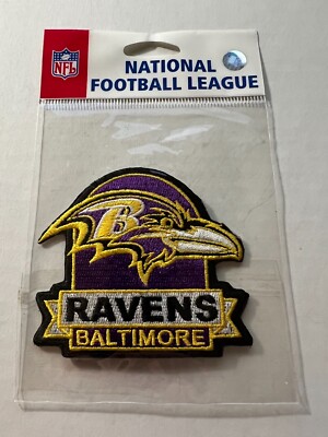 Rare NFL Baltimore Ravens Iron-On TEAM Patch.Mint in sealed bag w/NFL Hologram.