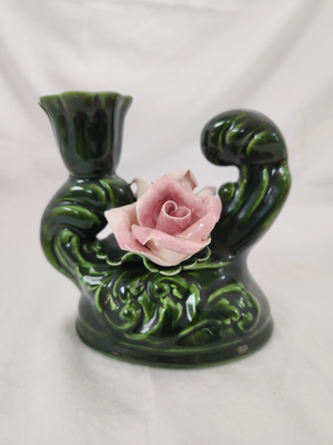 W/two Pink Capodimonte Style Roses