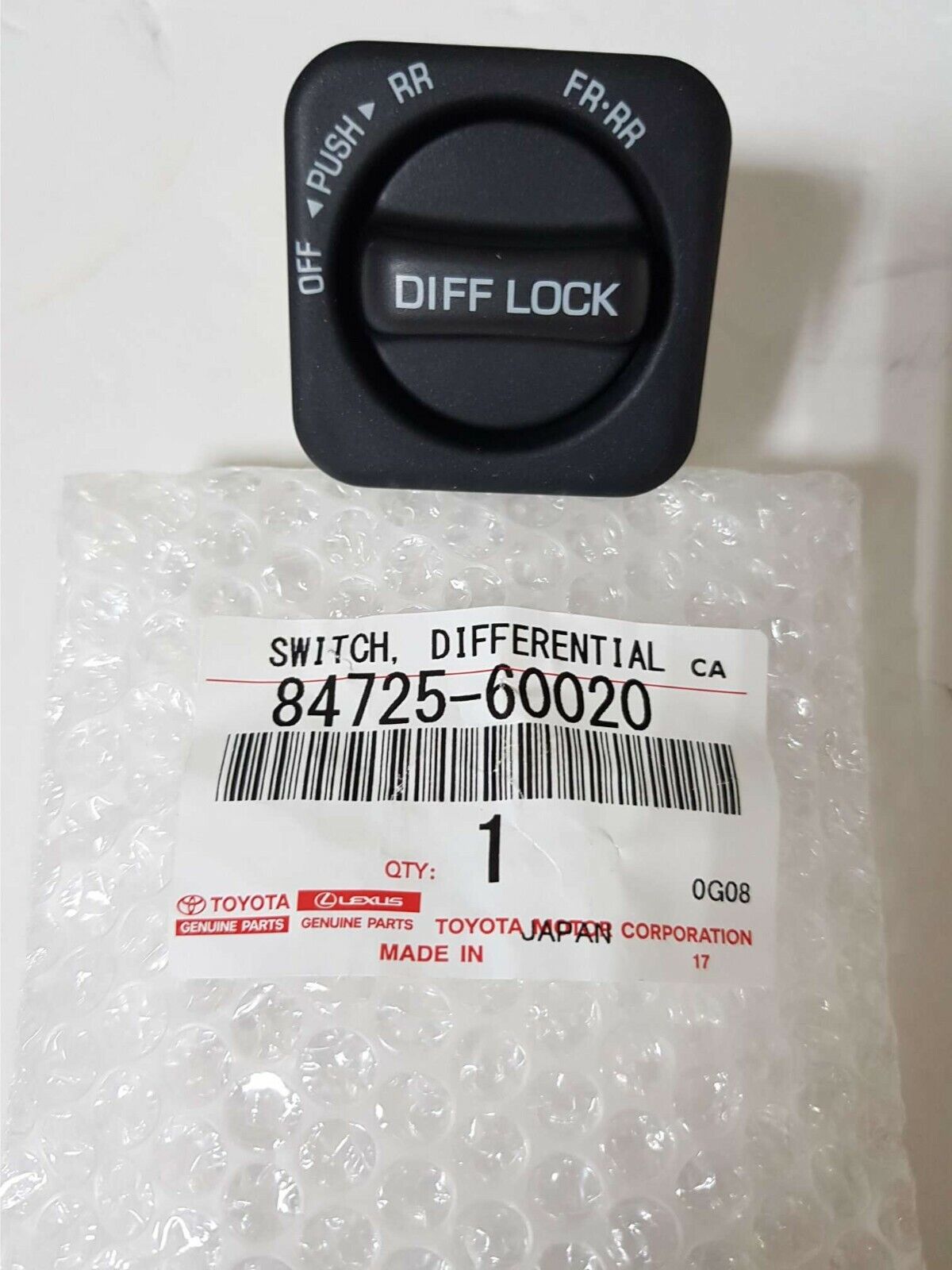 8472560020 GENUINE Toyota SWITCH, DIFFERENTIAL LOCK 84725-60020 OEM 8472560020 GENUINE Toyota SWITCH, DIFFERENTIAL LOCK 84725-60020 OEM