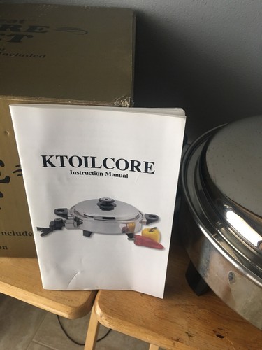 3.5qt T304 120V 1300 Watt 3-ply Stainless Steel Oil Core Skillet Low-Dome Cover