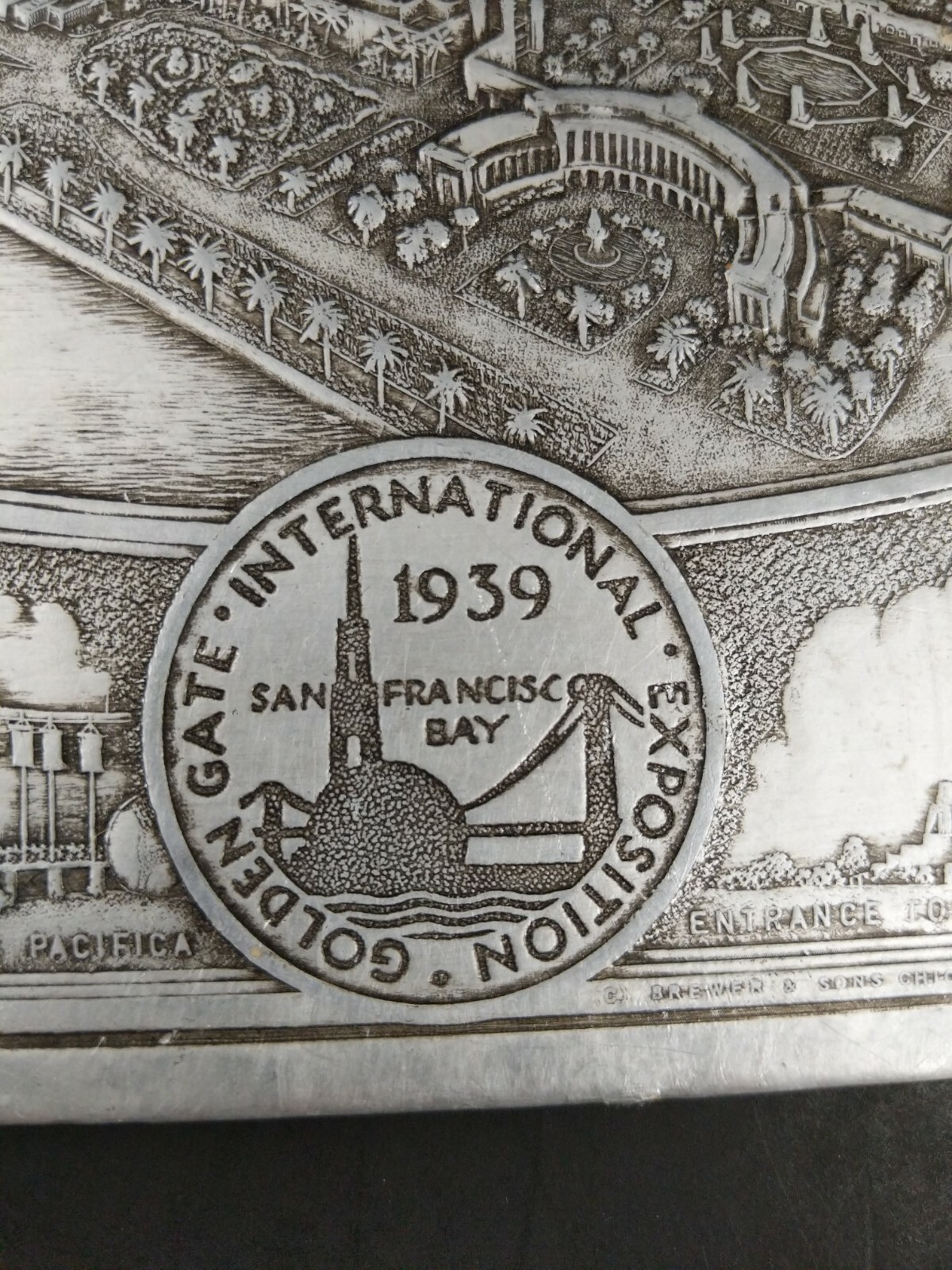 Vintage 1939 California Souvenir Trivet Golden Gate International Exposition