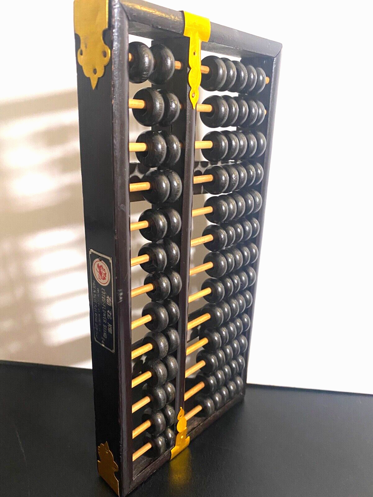 公式オンラインストア ポイント 蓮華ブランドそろばん中国語 レア ビンテージ オリジナル ブラック13は 91のビーズに棒を取り付けます 買 正規品 Rj Register Com