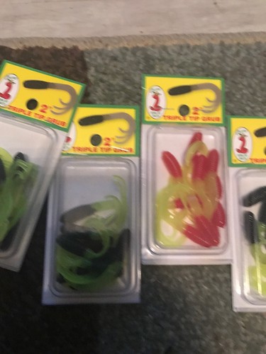 4 New CREME 2 INCH TRIPLE TIP GRUB CRAPPIE BAIT