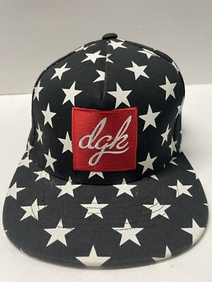 DGK  Dirty Ghetto Kids  Black & White Stars Teens Adjustable  Cap Hat Snap hat