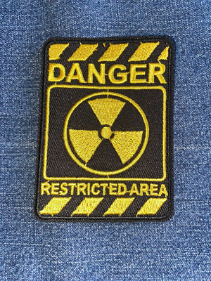 DANGER Embroidered PATCH Sew Iron NEW (9.24) RESTRICTED AREA