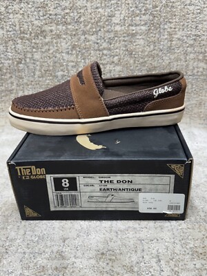 NEW IN BOX GLOBE THE DON Earth / Antique Skateboard Skate Shoes Vintage Size 8.0