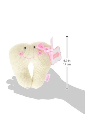 Mud Pie Knit Tooth Pillow, Pink