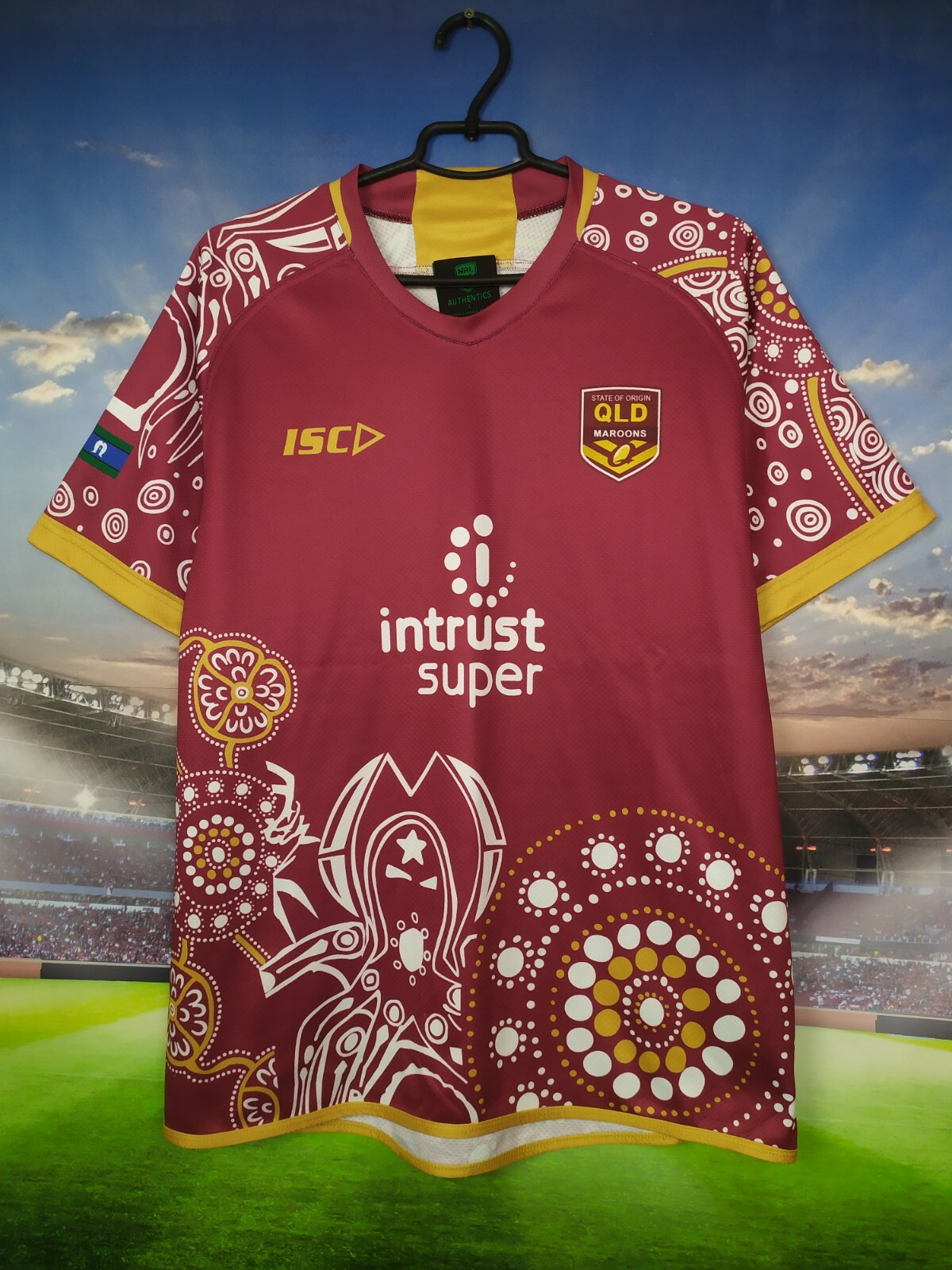 ISC QUEENSLAND MARRONS ラグビー ジャージ ラガシャツ M QLD Maroons Jersey Rugby Shirt Multicolor ISC Polyester Mens