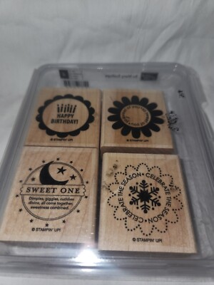 STAMPIN UP WOOD MOUNTED Rubber Stamp Set SO MANY SCALLOPS