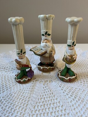 3-J Adams Studio G Bakers-2 Elves 1 Santa Standing On Cookie