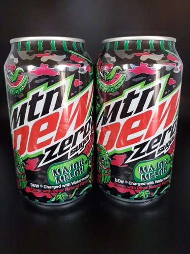2) 2020 Mountain Dew Major Melon Zero Sugar Full Mtn Dew