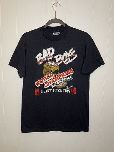 DETROIT Bad Boys 限定バスケットボール Tシャツ XL VINTAGE 90s BAD BOYS WORLD CHAMPIONS T SHIRT M HAMMER TIME