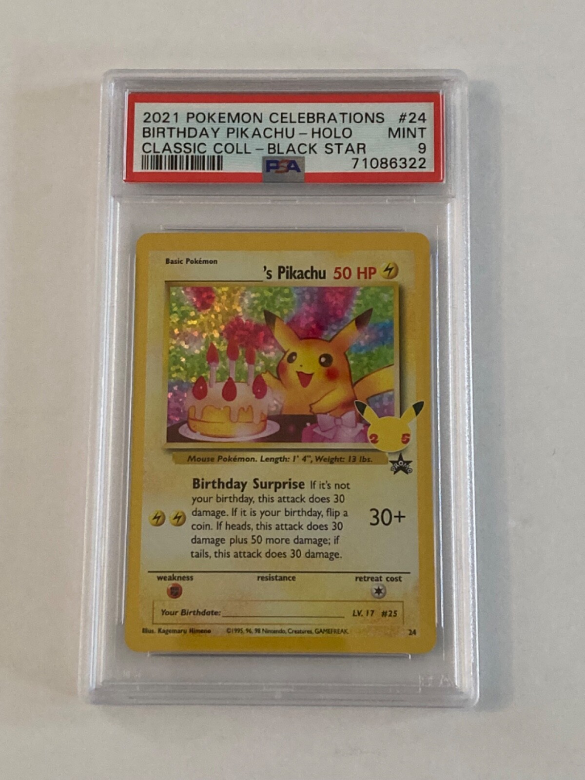 PSA10 2021 BIRTHDAY PIKACHU HOLO のピカチュウ PSA 10 2021 Birthday Pikachu 25th Anniversary PROMO Pokemon