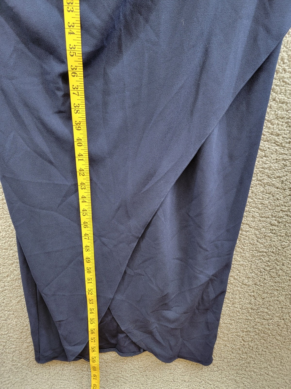 SLNY Twisted-Neck Tulip-Hem Dress Women's Navy Sleeveless Zip/Hook & Eye - Picture 7 of 16