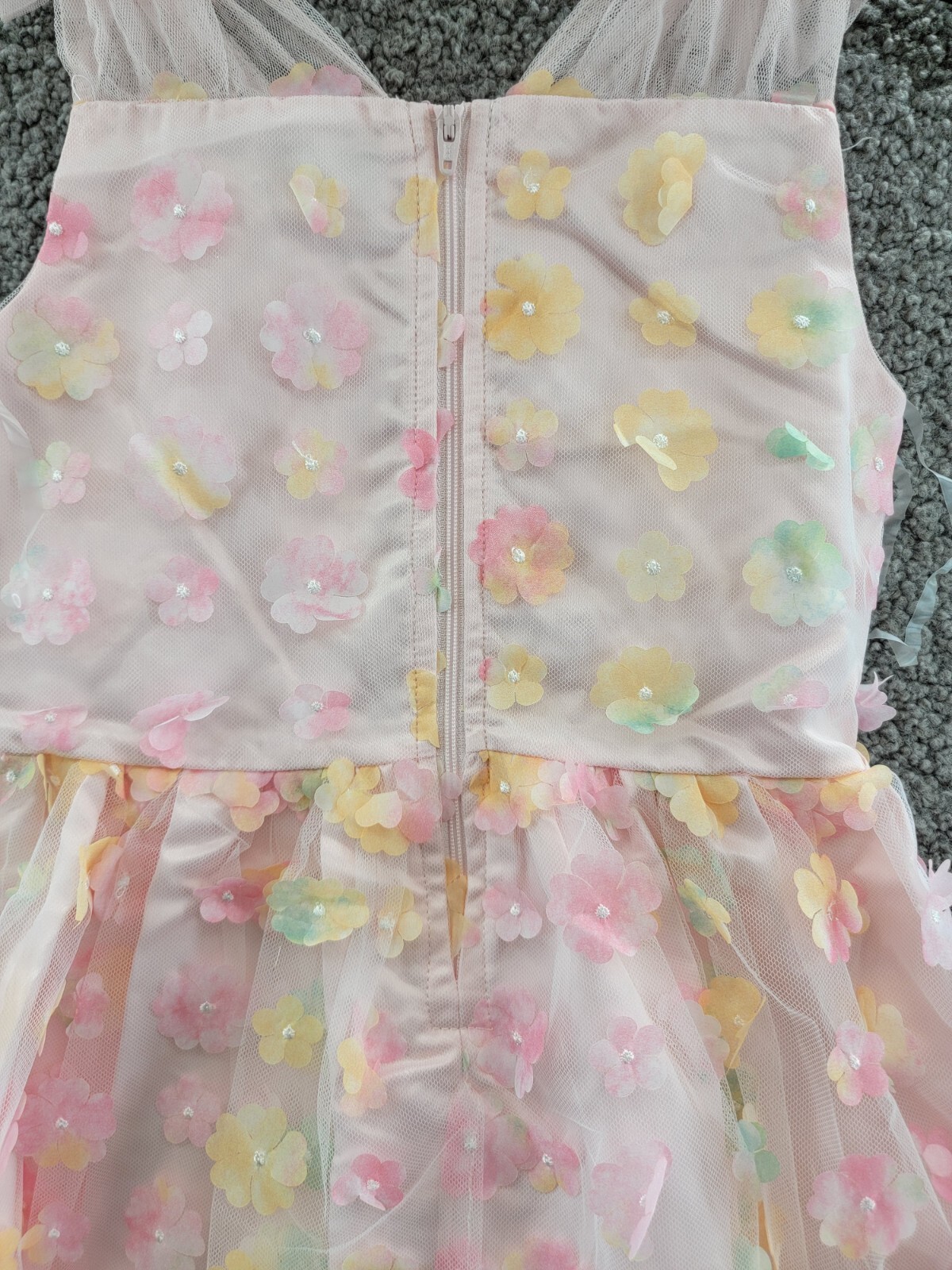 BLUSH by Us Angels Floral Mesh A-line Dress Girls' 8 Multi