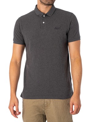 

Мужская классическая рубашка-поло из пике Superdry, серая, Grey, M1110343A-5XZ