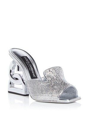 

Женские босоножки на каблуке Slip On DOLCE - GABBANA Silver Cr1195 со скульптурным носком, Серебряный, CR1195AQ679