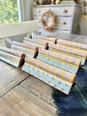 Mackenzie Childs Set Of 8 Summer Frock Edge Border Molding Tiles