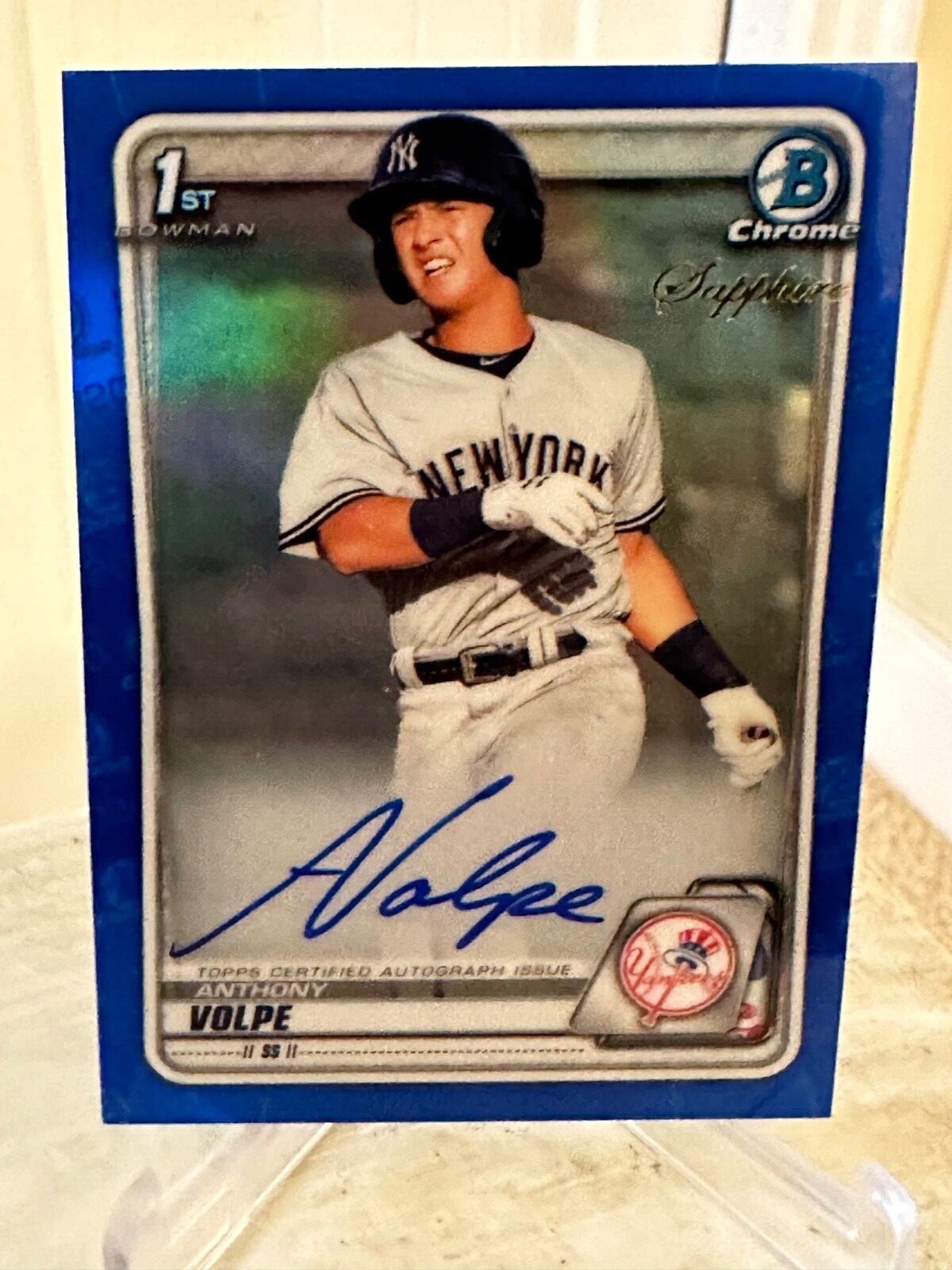 【SAPPHIRE】 ANTHONY VOLPE BOWMAN TOPPS 2020 Anthony Volpe Bowman Chrome Sapphire AUTO RC! Yankees