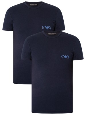 

Комплект из 2 мужских футболок Emporio Armani Lounge Crew, синий