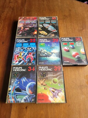 X7 Phillips Videopac Games Number 11,18,22,29,34,35,39,