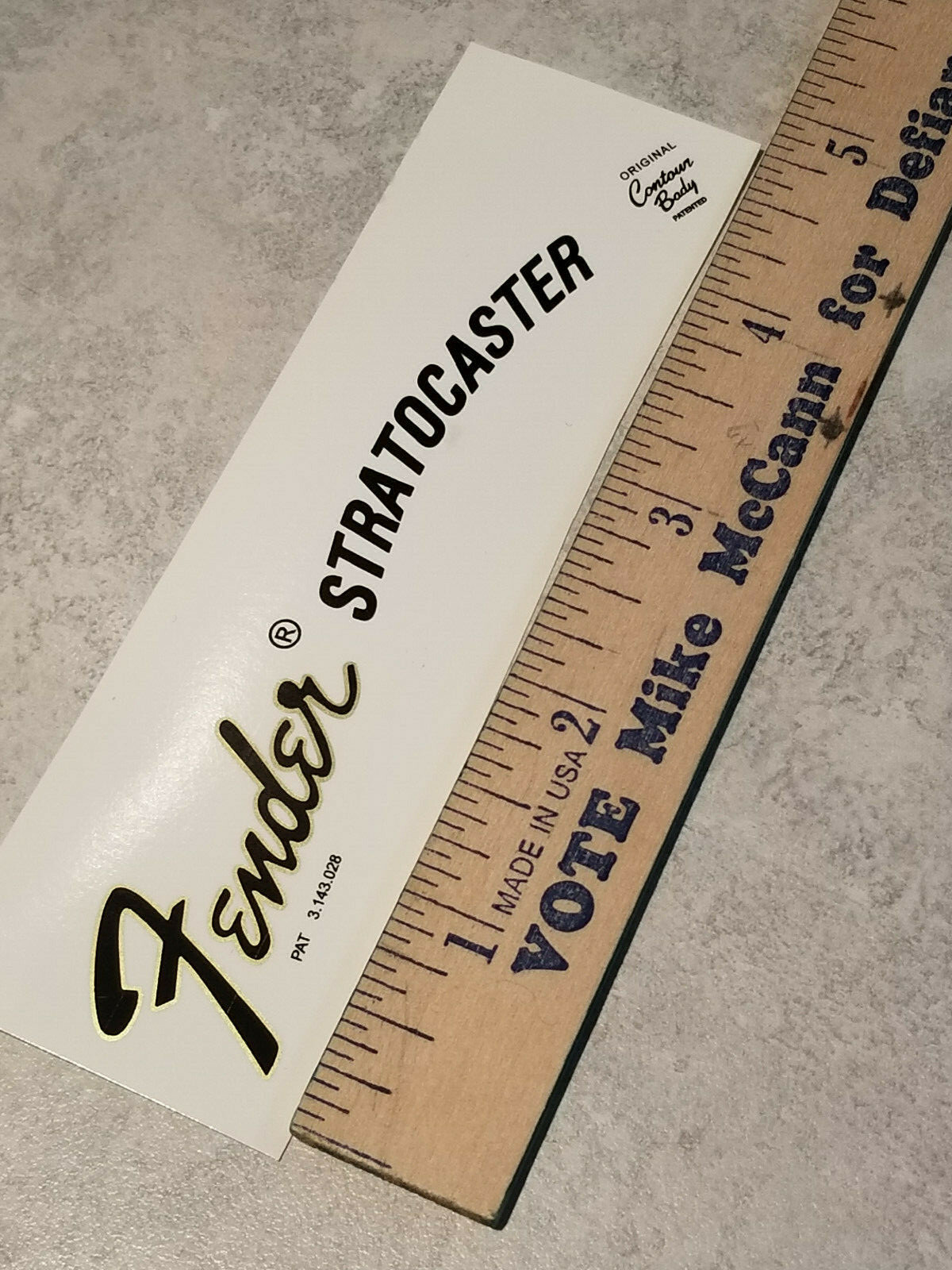 Fender 1965 Stratocaster Strat OCB Waterslide Headstock Decal BLACK & GOLD