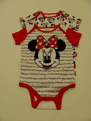 NWOT 12 MO. DISNEY BABY SHORT SLEEVE MINNIE MOUSE 2-PACK BODYSUITS