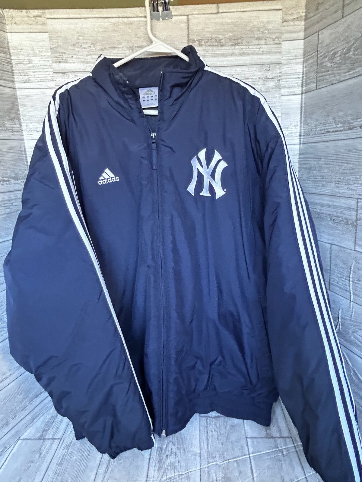New York Yankees ジャケット ネイビーXXL Adidas New York Yankees Jacket XXL Navy Blue Full Zip 3