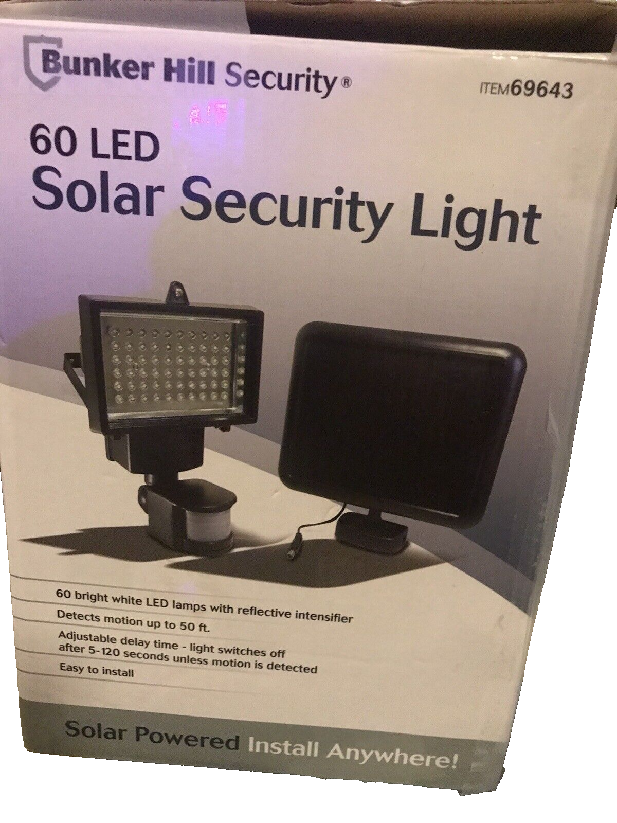 BUNKER HILL Security 60 LED Solar Powered Light