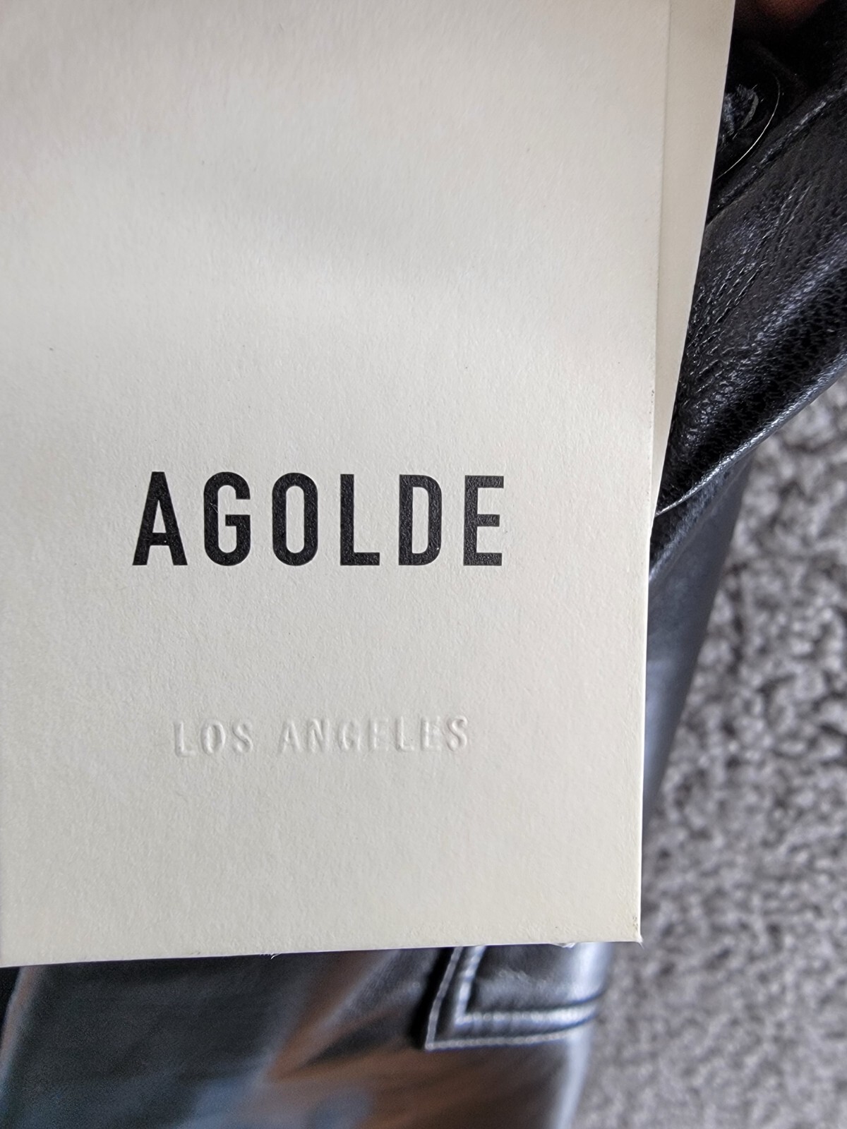AGOLDE 90s Fitted Recycled Leather Pants Women's 31 Black Pockets Button Zip - Picture 17 of 18