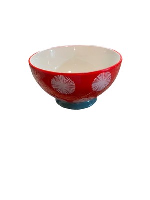 The Pioneer Woman Red with White Starbursts & Teal Footed 6'' Bowl Mix & Match