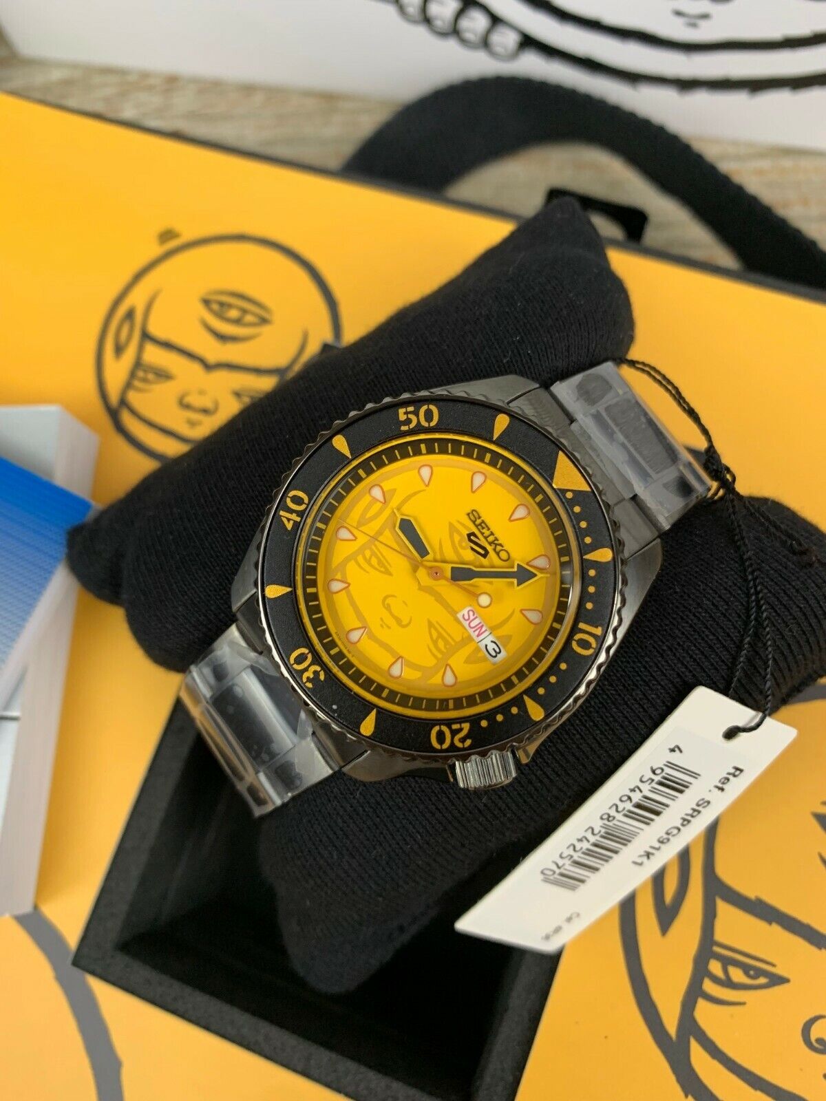 Pre-owned Seiko 5 Sports X Alex Face Srpg91k Breathe In The Yellow