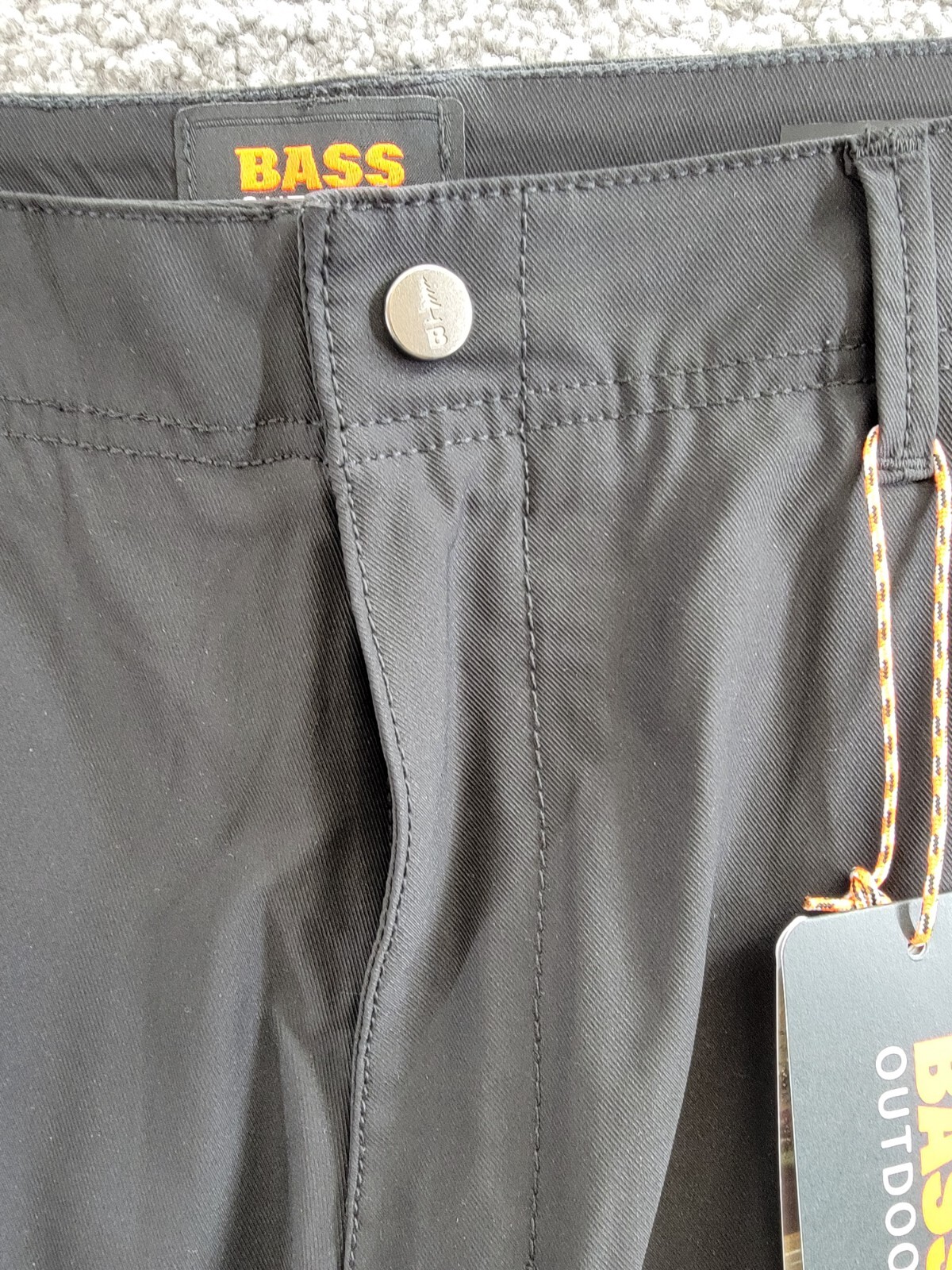 Bass Outdoor Straight-Fit Traveler Pants Men's 40 Caviar High Rise Slash Pocket - Picture 10 of 19