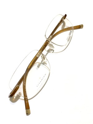 Safilo Design Titanium 129/C rimless Brown Plastic Eyeglasses Made in Italy