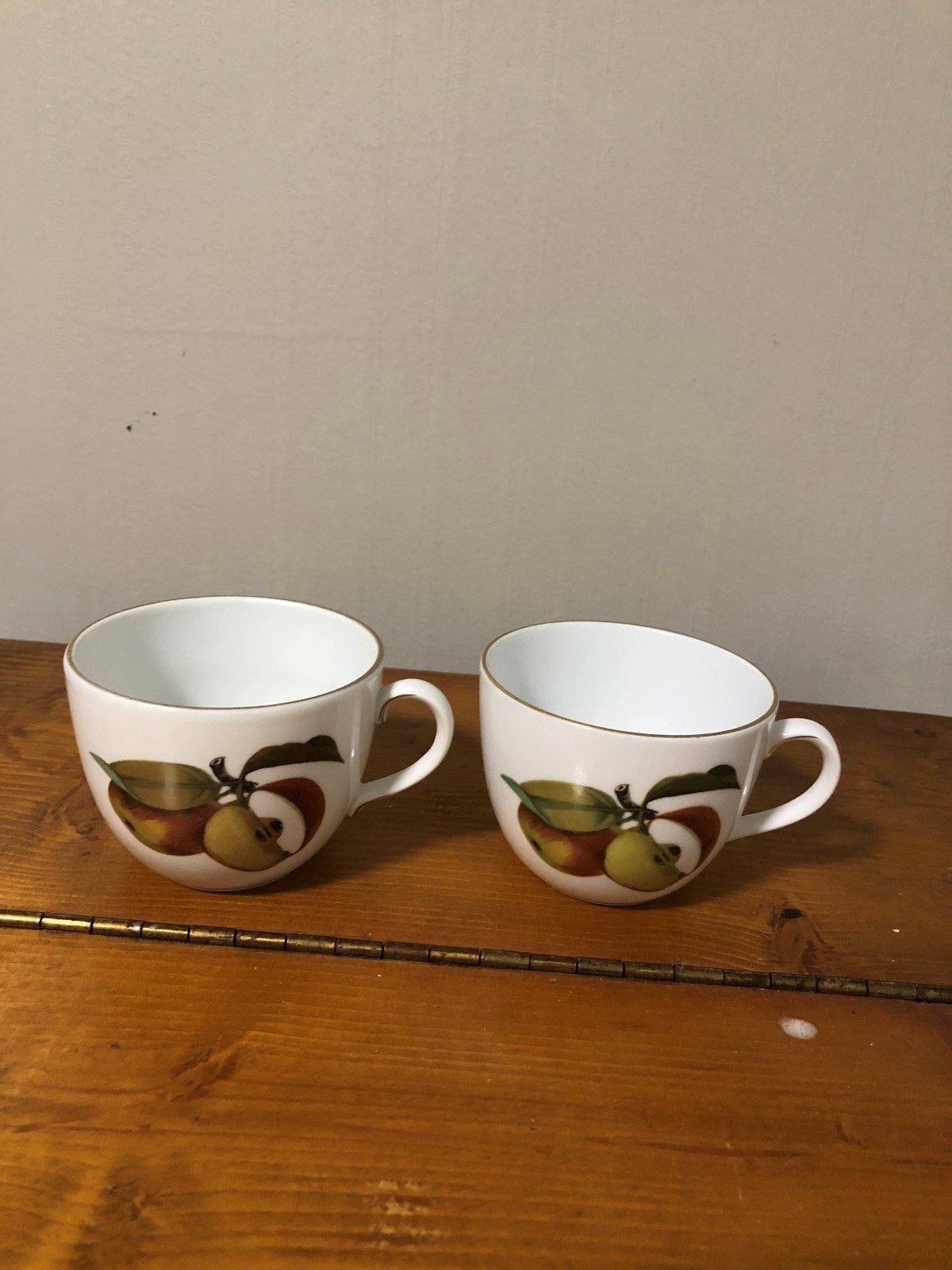 Royal Worcester Evesham Gold set of 2 coffee cups 2 1/2