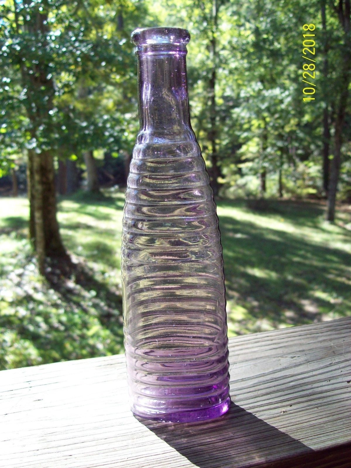 Antique Amethyst Oval Ring Pepper Sauce Bottle